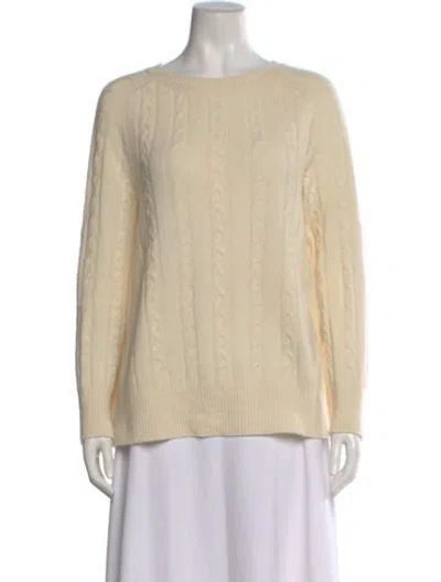 Pre-owned Minnie Rose Cashmere Bateau Neckline Sweater In Neutral