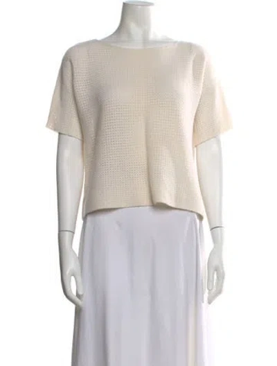 Pre-owned Minnie Rose Cashmere Bateau Neckline Sweater In Neutral