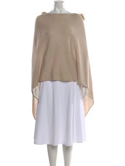 Pre-owned Minnie Rose Cashmere Bateau Neckline Sweater In Neutral
