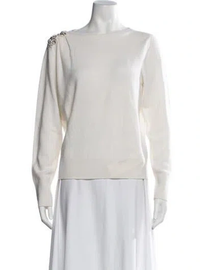 Pre-owned Minnie Rose Cashmere Bateau Neckline Sweater W/ Tags In Neutrals