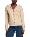 Minnie Rose Cashmere-blend Camp Shirt In Neutral