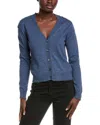 Minnie Rose Cashmere-blend Cardigan In Blue