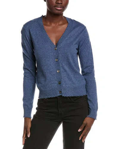 Minnie Rose Cashmere-blend Cardigan In Blue