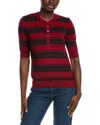 Minnie Rose Cashmere-blend Henley Sweater In Red