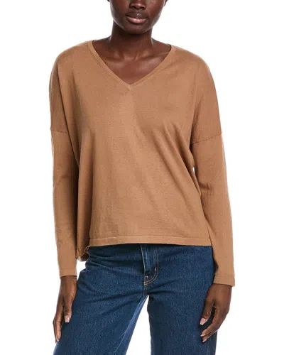 Minnie Rose Cashmere-blend Sweater In Brown