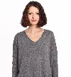 Minnie Rose Cashmere Boyfriend V-neck Sweater In Grey