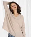 Minnie Rose Cashmere Boyfriend V-neck Sweater In White