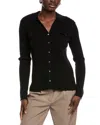 Minnie Rose Cashmere Button-up Sweater In Black