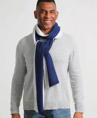 Minnie Rose Cashmere Color Blocked Sport Scarf In Blue
