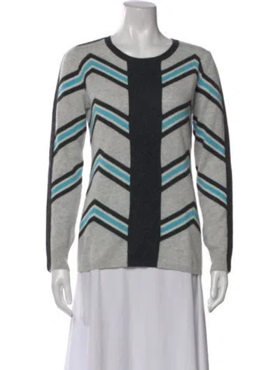 Pre-owned Minnie Rose Cashmere Colorblock Pattern Sweater In Multi