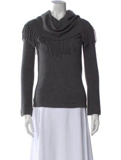 Pre-owned Minnie Rose Cashmere Cowl Neck Sweater In Gray