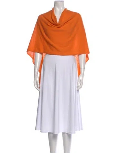 Pre-owned Minnie Rose Cashmere Cowl Neck Sweater In Orange