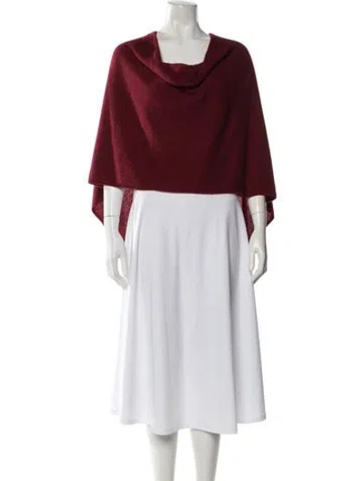 Pre-owned Minnie Rose Cashmere Cowl Neck Sweater In Red