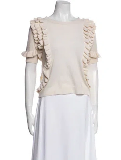 Pre-owned Minnie Rose Cashmere Cowl Neck Sweater In White