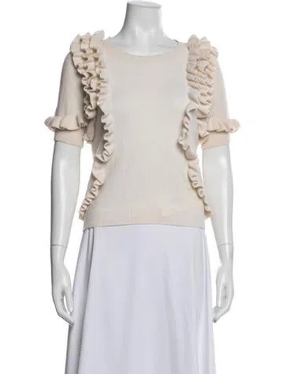 Pre-owned Minnie Rose Cashmere Cowl Neck Sweater In White