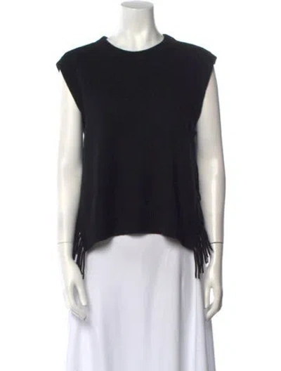 Pre-owned Minnie Rose Cashmere Crew Neck Sweater In Black