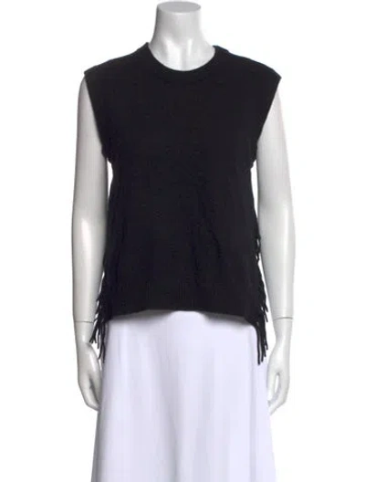 Pre-owned Minnie Rose Cashmere Crew Neck Sweater In Black