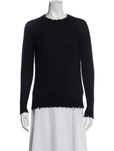 Pre-owned Minnie Rose Cashmere Crew Neck Sweater In Black