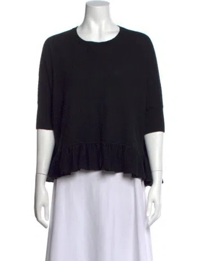 Pre-owned Minnie Rose Cashmere Crew Neck Sweater In Black