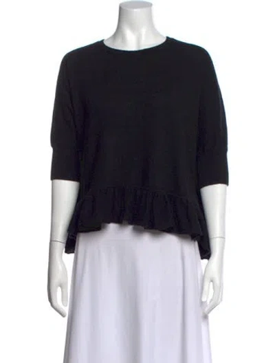Pre-owned Minnie Rose Cashmere Crew Neck Sweater In Black