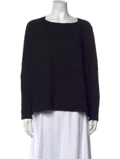 Pre-owned Minnie Rose Cashmere Crew Neck Sweater In Black