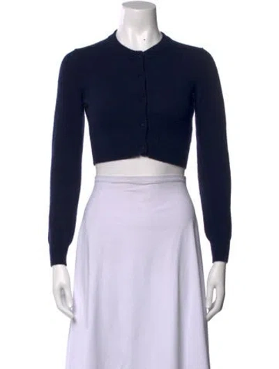 Pre-owned Minnie Rose Cashmere Crew Neck Sweater In Blue