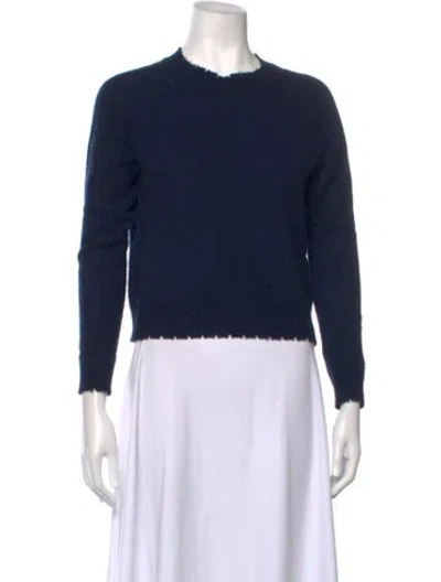 Pre-owned Minnie Rose Cashmere Crew Neck Sweater In Blue