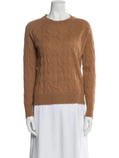 Pre-owned Minnie Rose Cashmere Crew Neck Sweater In Brown