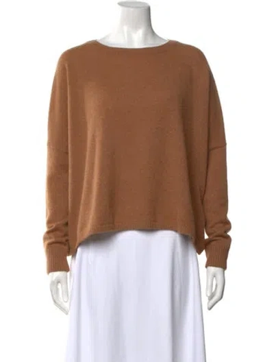 Pre-owned Minnie Rose Cashmere Crew Neck Sweater In Brown