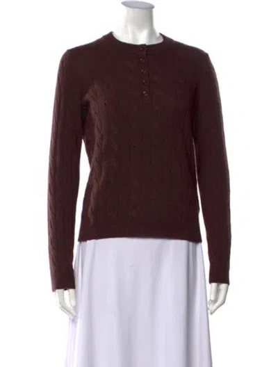 Pre-owned Minnie Rose Cashmere Crew Neck Sweater In Brown