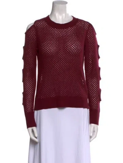 Pre-owned Minnie Rose Cashmere Crew Neck Sweater In Burgundy