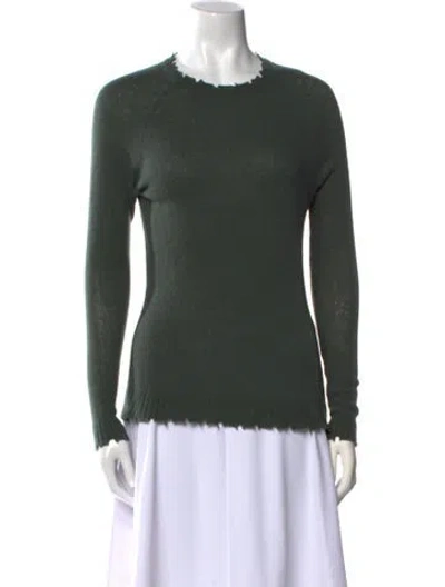 Pre-owned Minnie Rose Cashmere Crew Neck Sweater In Green