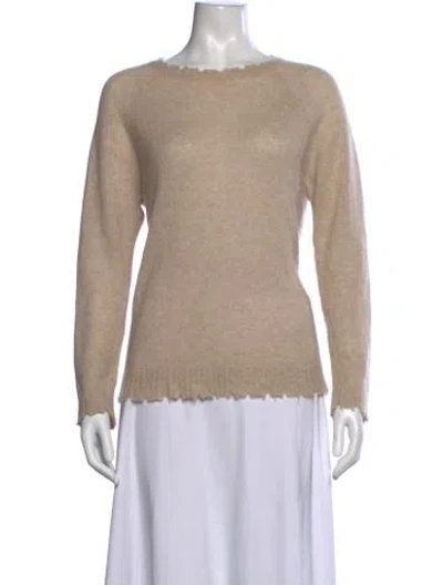 Pre-owned Minnie Rose Cashmere Crew Neck Sweater In Neutrals