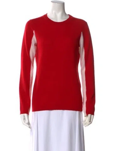 Pre-owned Minnie Rose Cashmere Crew Neck Sweater In Red