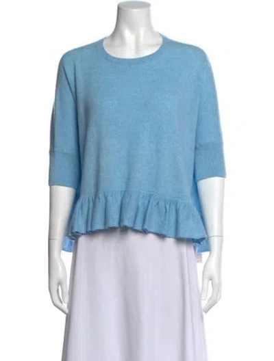 Pre-owned Minnie Rose Cashmere Crew Neck Sweater W/ Tags In Blue