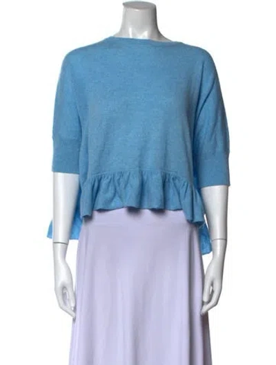 Pre-owned Minnie Rose Cashmere Crew Neck Sweater W/ Tags In Blue