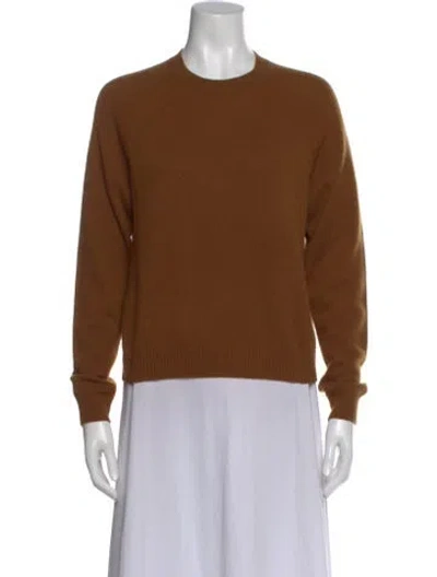 Pre-owned Minnie Rose Cashmere Crew Neck Sweater W/ Tags In Brown