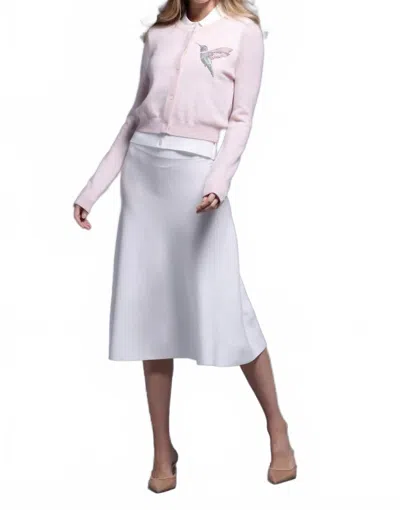 Minnie Rose Cashmere Hummingbird Bling Cropped Cardigan In Pink In Neutral