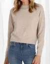 MINNIE ROSE CASHMERE LONG SLEEVE SHRUNKEN CREW IN ECRU