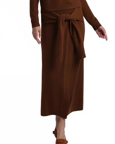 Minnie Rose Cashmere Maxi Wrap Skirt In Foxtail In Multi