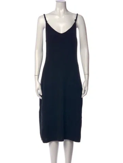 Pre-owned Minnie Rose Cashmere Midi Length Dress In Blue