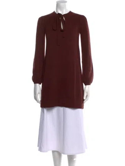 Pre-owned Minnie Rose Cashmere Mock Neck Sweater In Burgundy