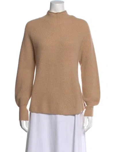 Pre-owned Minnie Rose Cashmere Mock Neck Sweater In Neutral