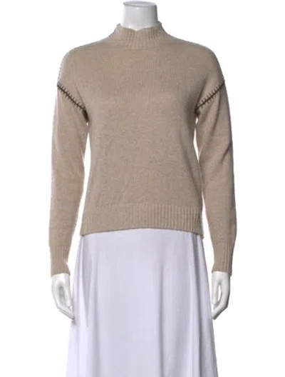 Pre-owned Minnie Rose Cashmere Mock Neck Sweater In Neutral