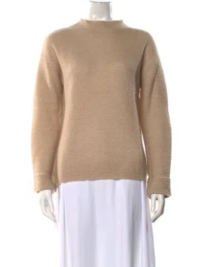 Pre-owned Minnie Rose Cashmere Mock Neck Sweater In Neutral