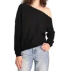 Minnie Rose Cashmere Off The Shoulder Sweater In Black In Black