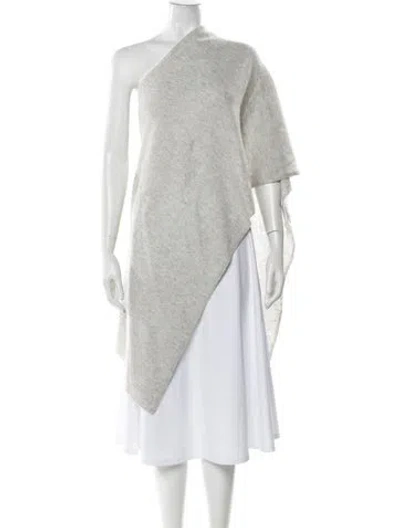 Pre-owned Minnie Rose Cashmere One-shoulder Sweater In Gray