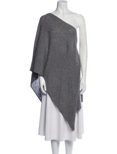 Pre-owned Minnie Rose Cashmere One-shoulder Sweater In Gray