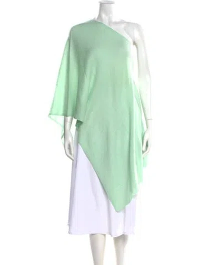 Pre-owned Minnie Rose Cashmere One-shoulder Sweater W/ Tags In Green