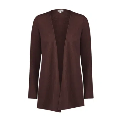 Minnie Rose Cashmere Open Duster Jacket In Brown